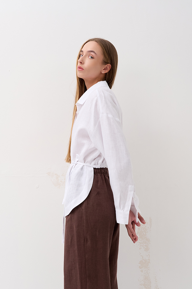 Штани льон шоколад (БР 68/6)